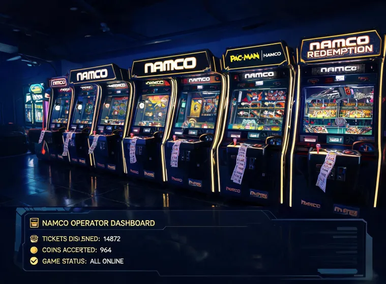 Neon arcade cabinet row
